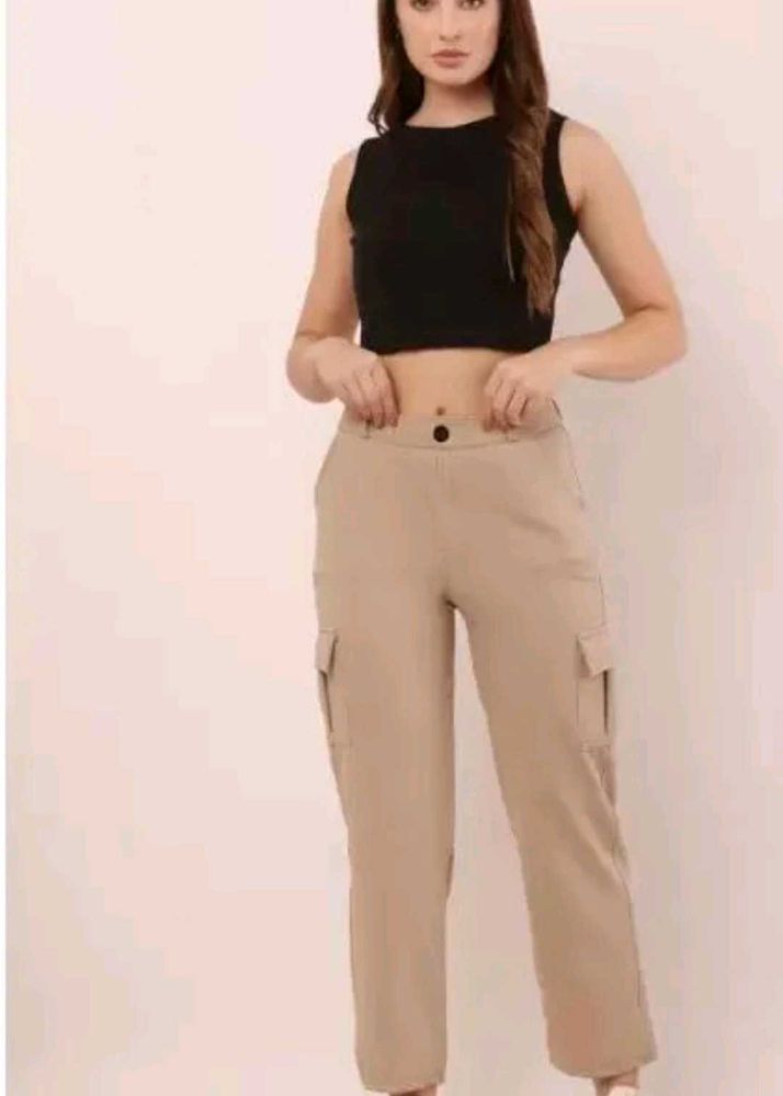 Beige Cargo Pants