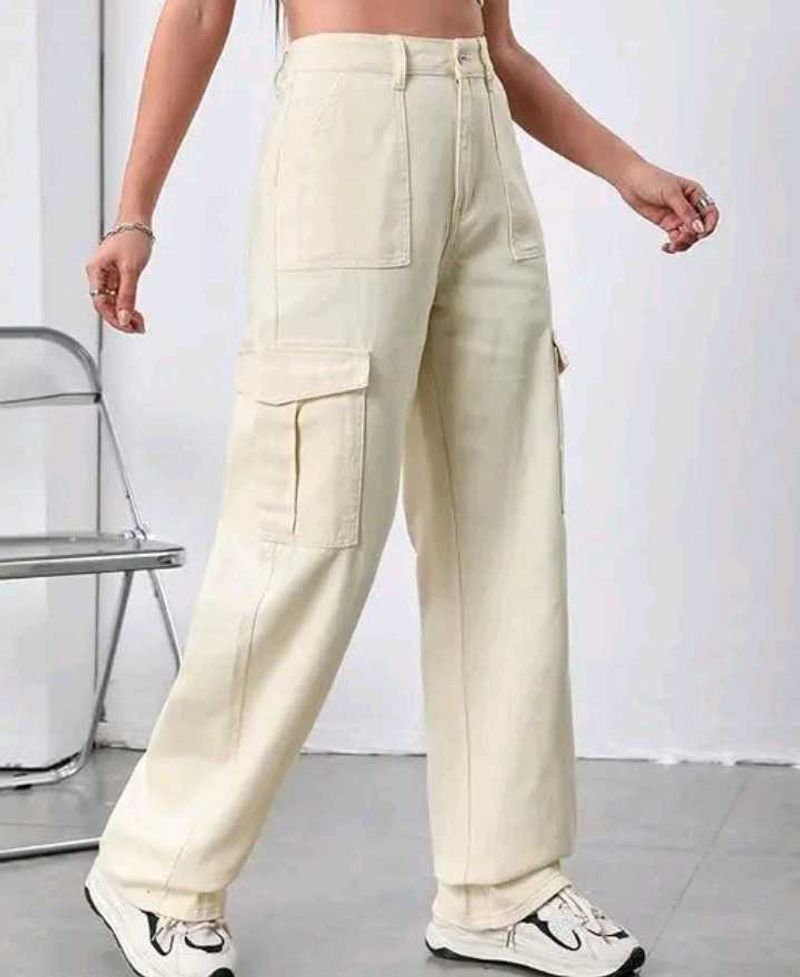 Beige Cargo Jeans
