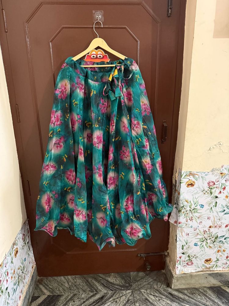 Bottle Green Indo Western Lehanga