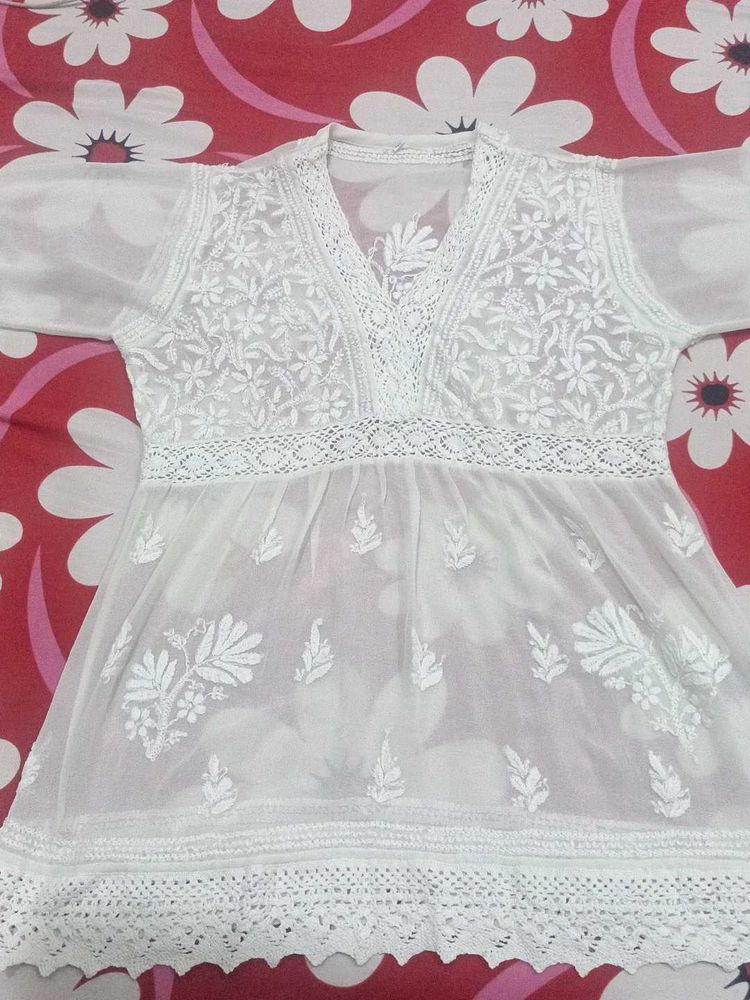White Embroidered Blouse