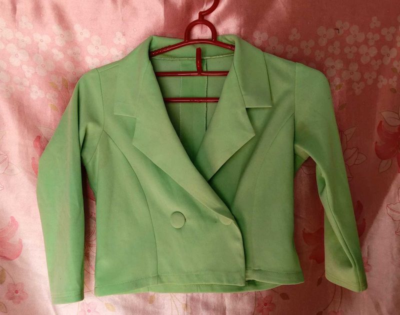 Green Cropped Blazer