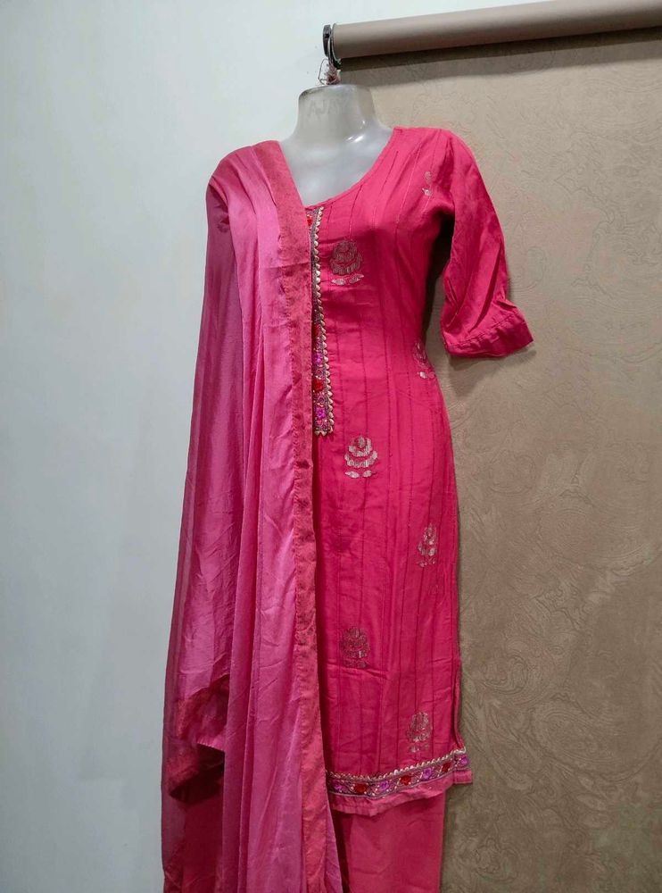 Pink Embroidered Salwar Suit