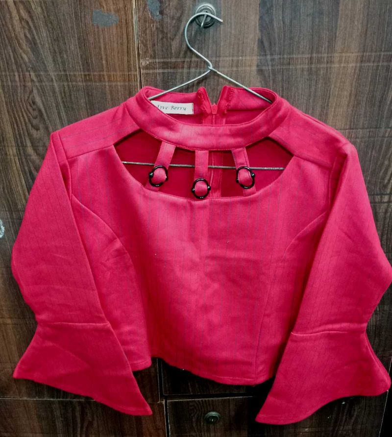 Pink Bell Sleeve Statement Top