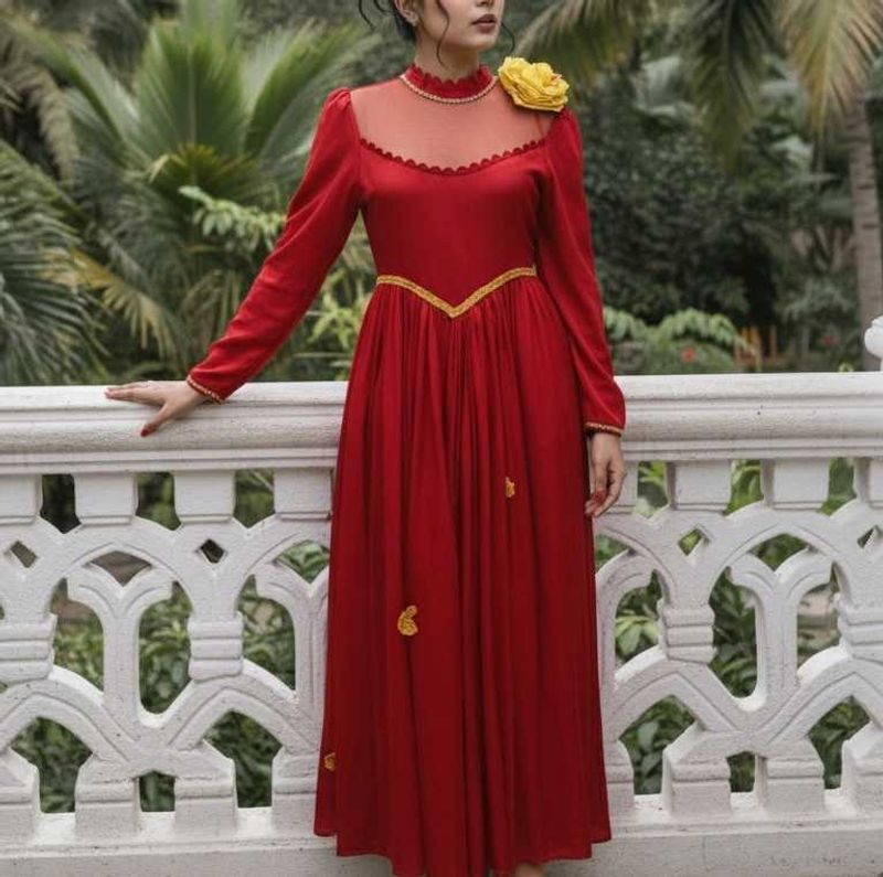 Elegant Red Ethnic Gown