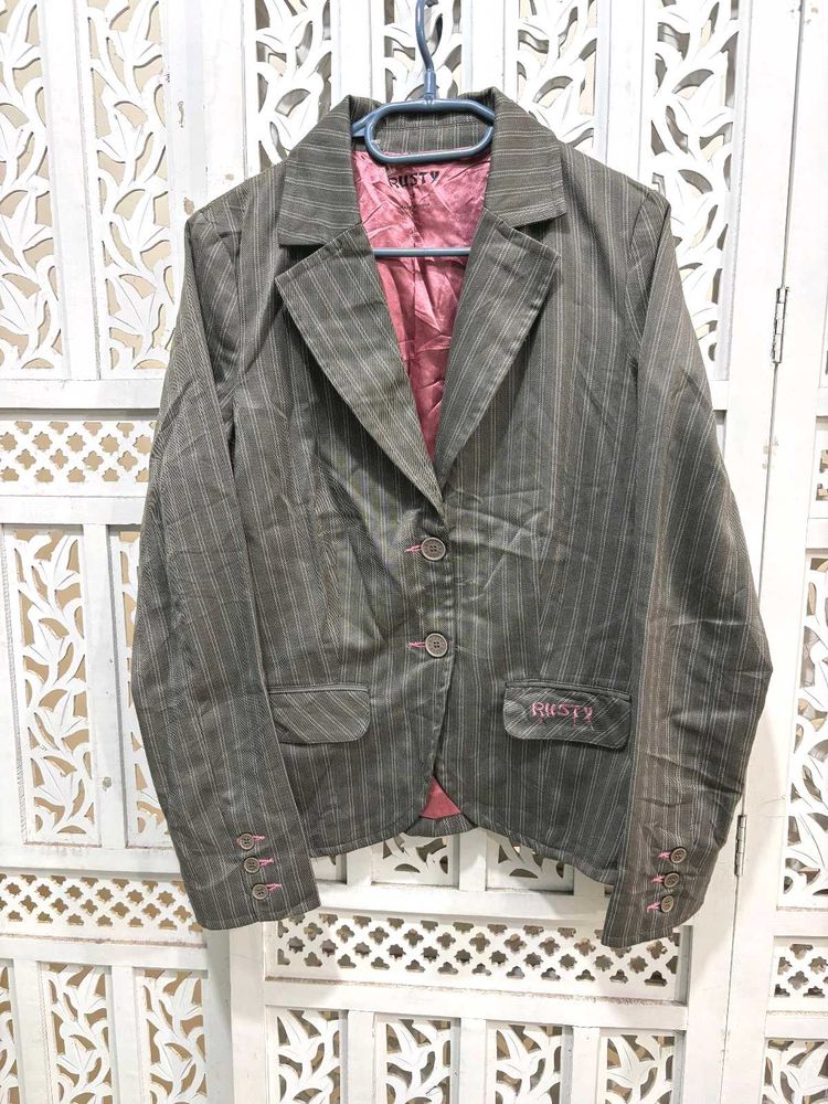 Rusty Striped Corduroy Blazer A