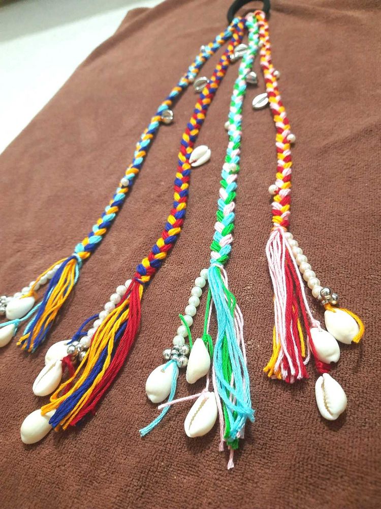 Handmade Braided Hair Accessories with Cowrie Shel
