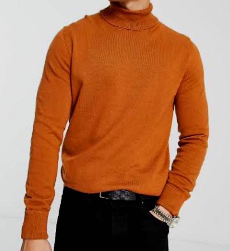 Orange Turtleneck Pullover, Unisex , Never Used