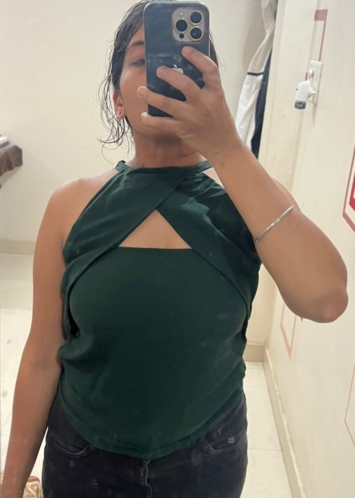 Forest Green Halter Neck Top