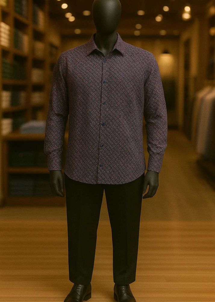 Men's Patterned Long Sleeve Shirt