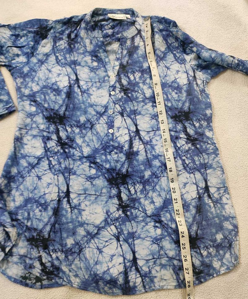 Blue Shibori Print Top