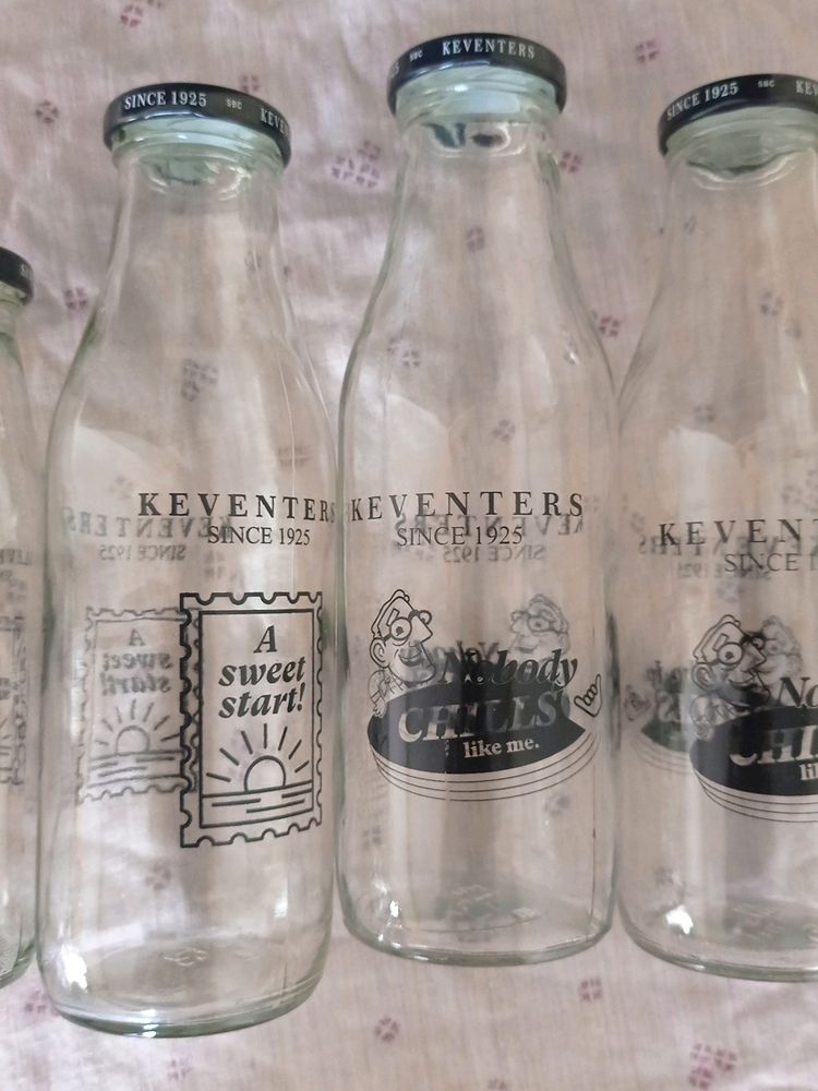 5 Keventers Glass Bottles