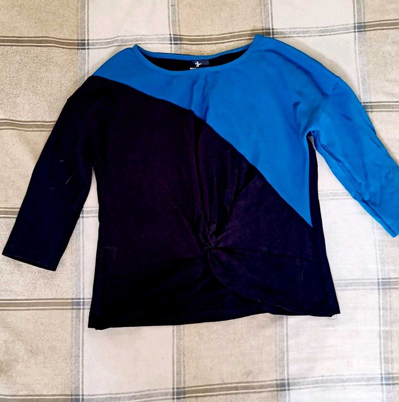 A Black with Blue Top
