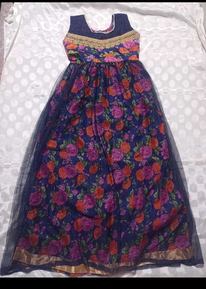 Anarkali Style Floral Net Gown