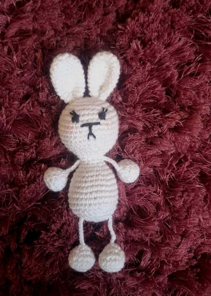 Crochet White Bunny Plush