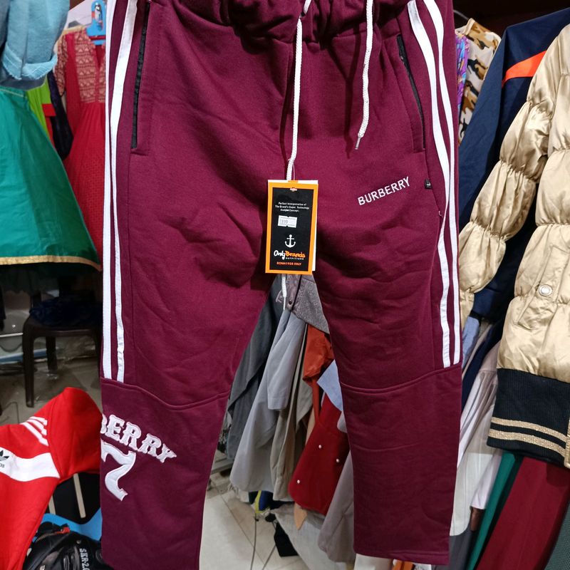 Burberry Men Woolen Lower Brand New In Maroon