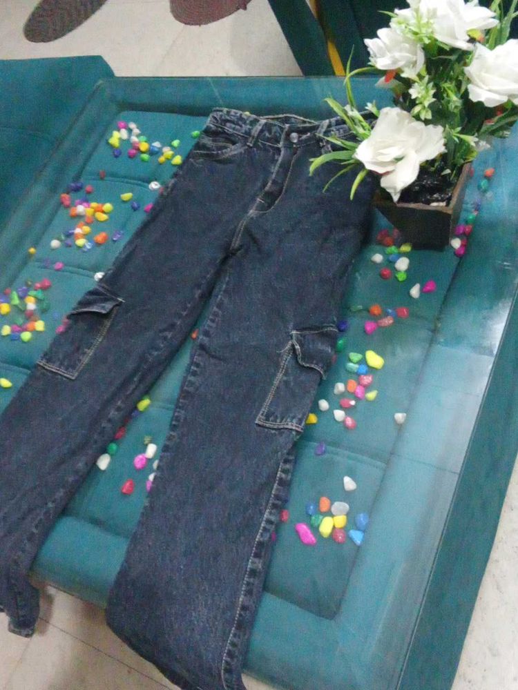 🩶 Grey Cargo Jeans