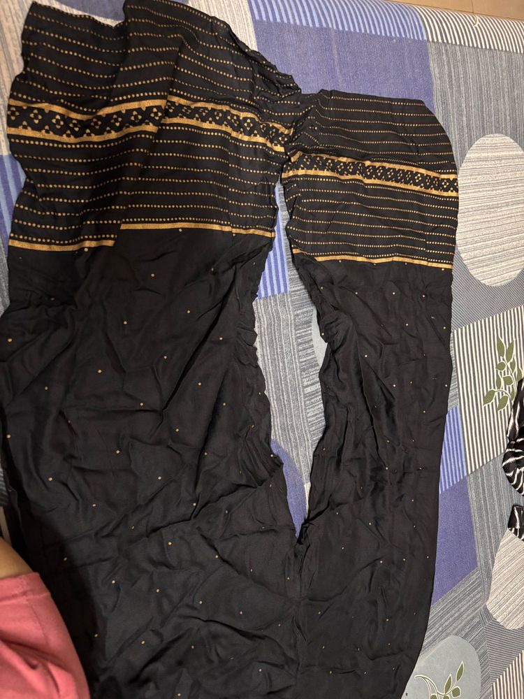 Black &amp; Gold Indian Plazzo