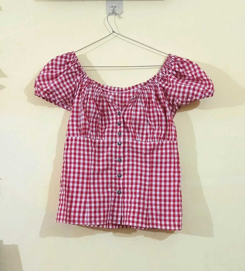 Red &amp; White Gingham Top