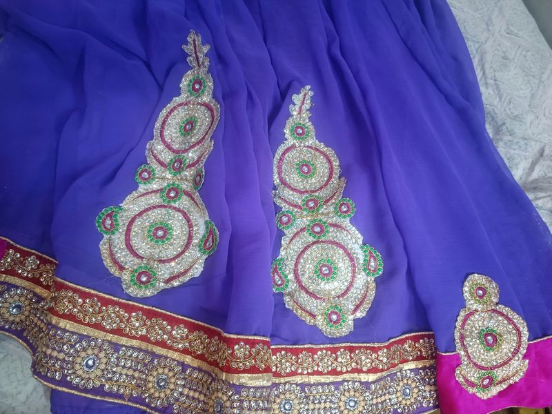 Purple Georgette Lehenga Choli