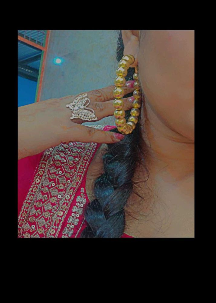 Gold Beaded Hoop Earrings