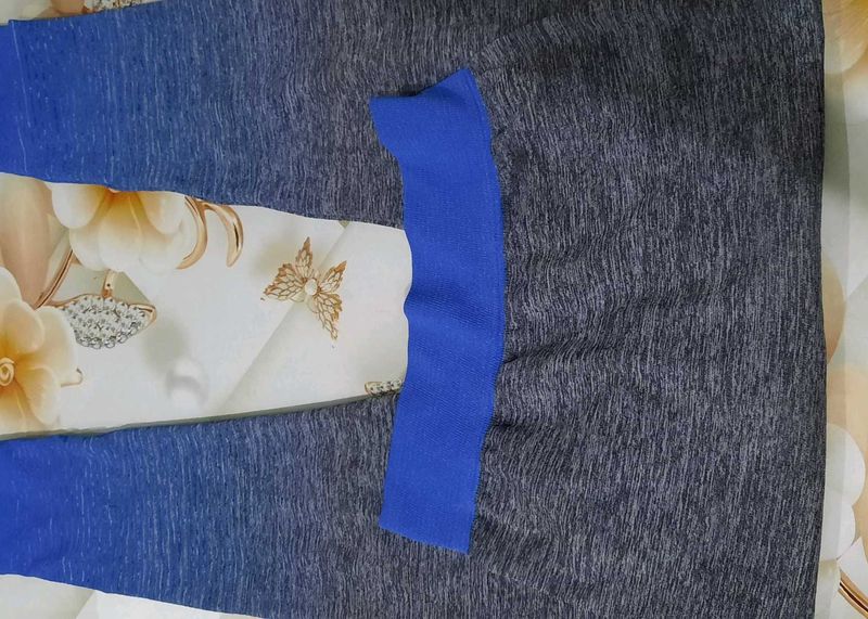 Stylish Blue &amp; Gray Leggings For Gym Or Yoga