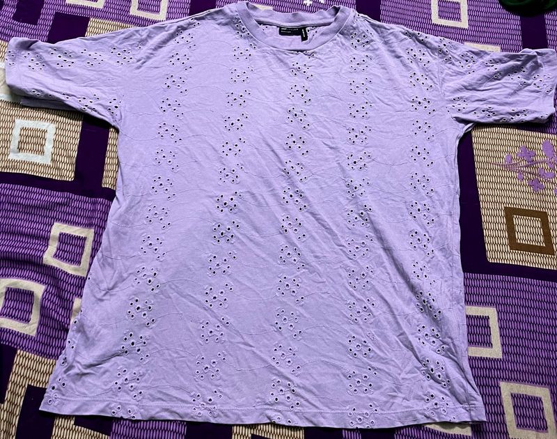 🪻Lilac Eyelet T-Shirt💜