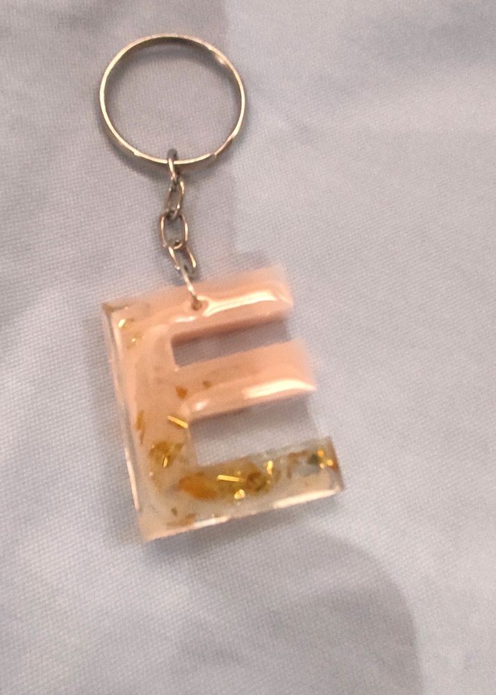 Letter E, Keychain,  Resin