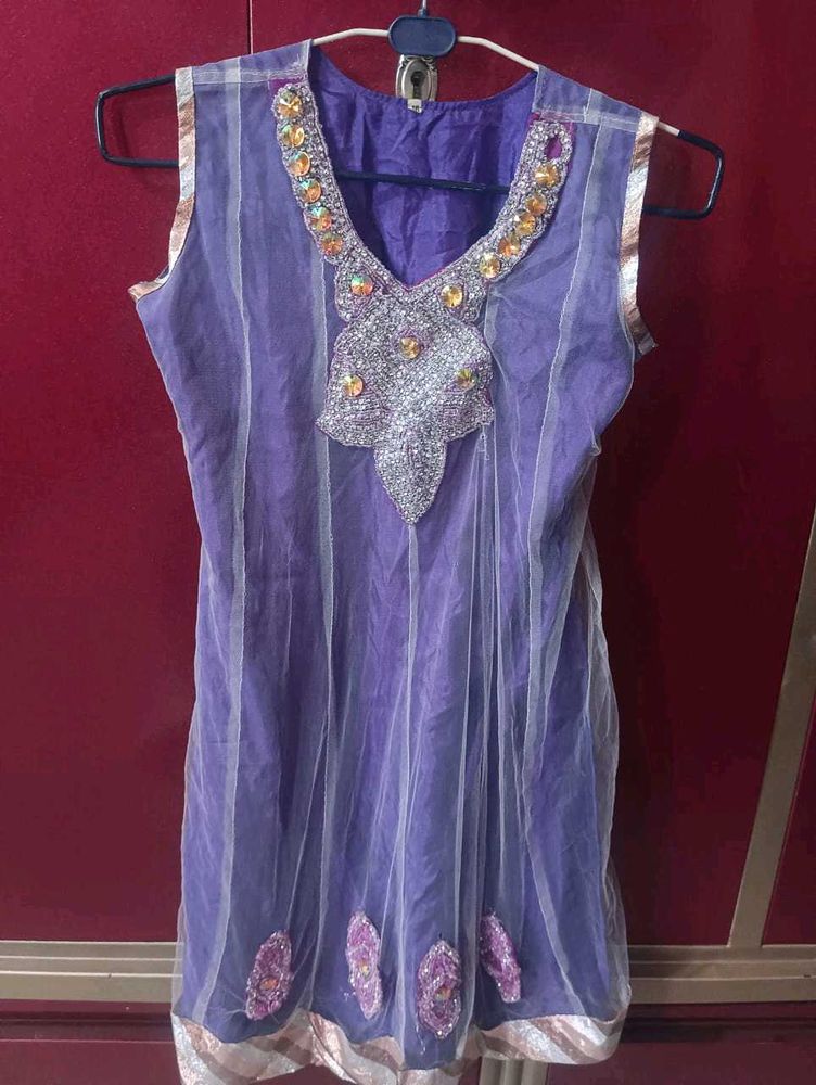 Netted Frock Shape Kurta 💜