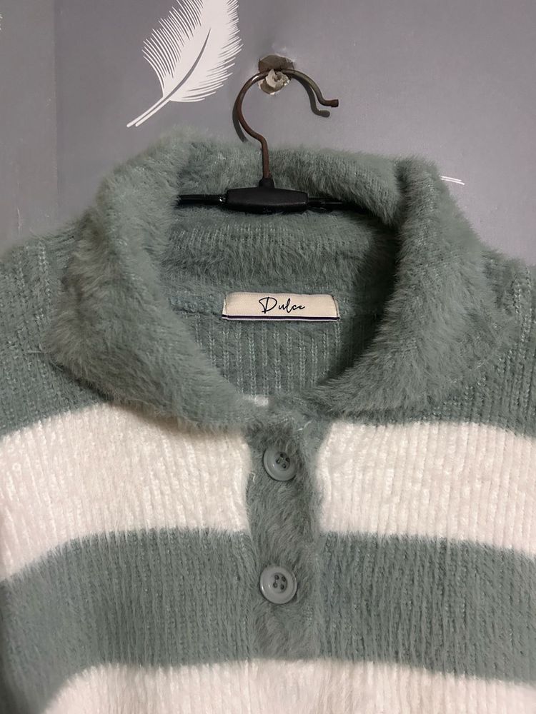 Striped Fuzzy Sweater