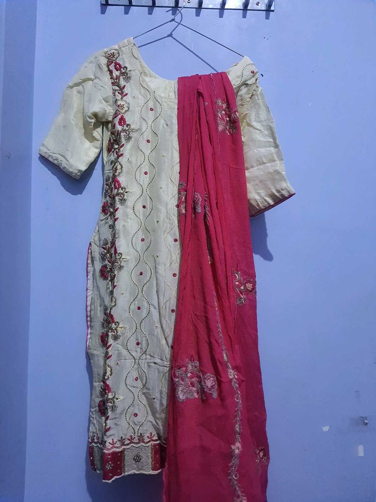 “Kurta with Umbrella Palazzo &amp; Dupatta | Full Set