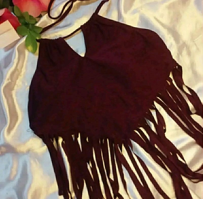 Frilled Halter Neck Bralette Top