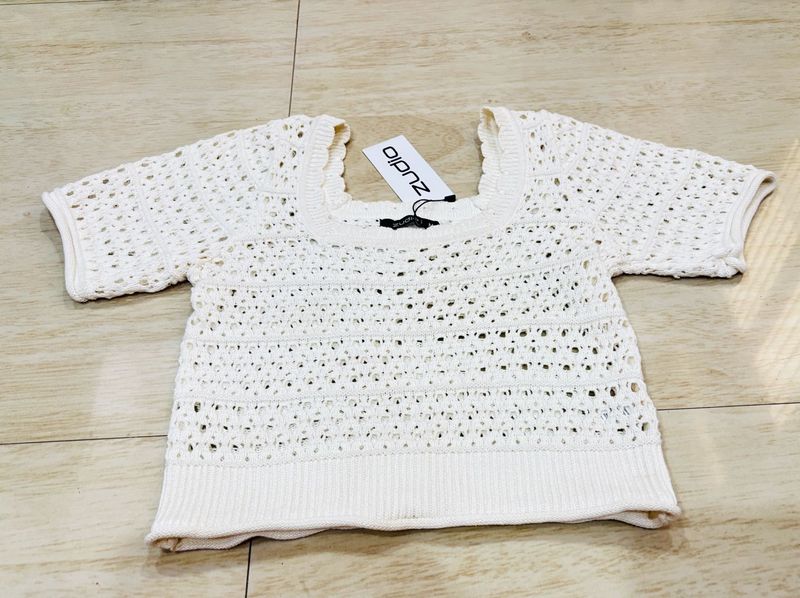 White crochet top