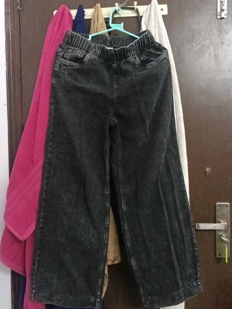 Acid Wash Wide Leg Pants