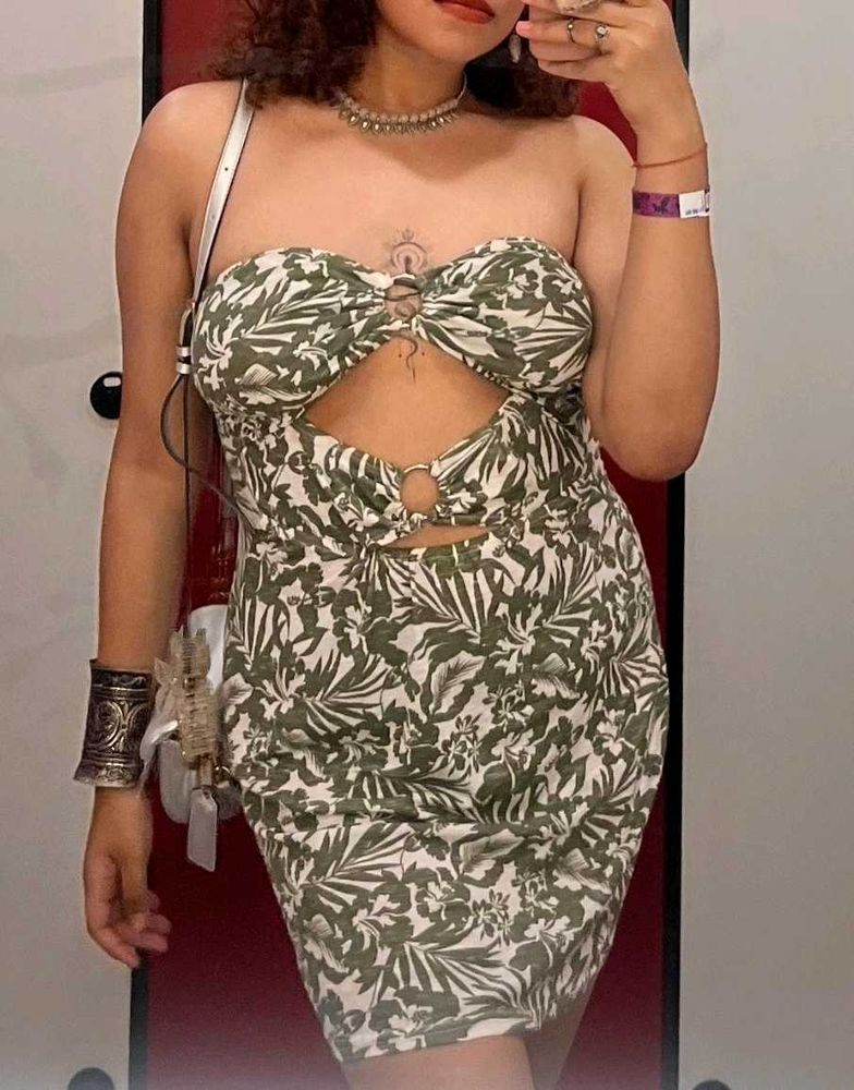 Floral Cutout Mini Dress