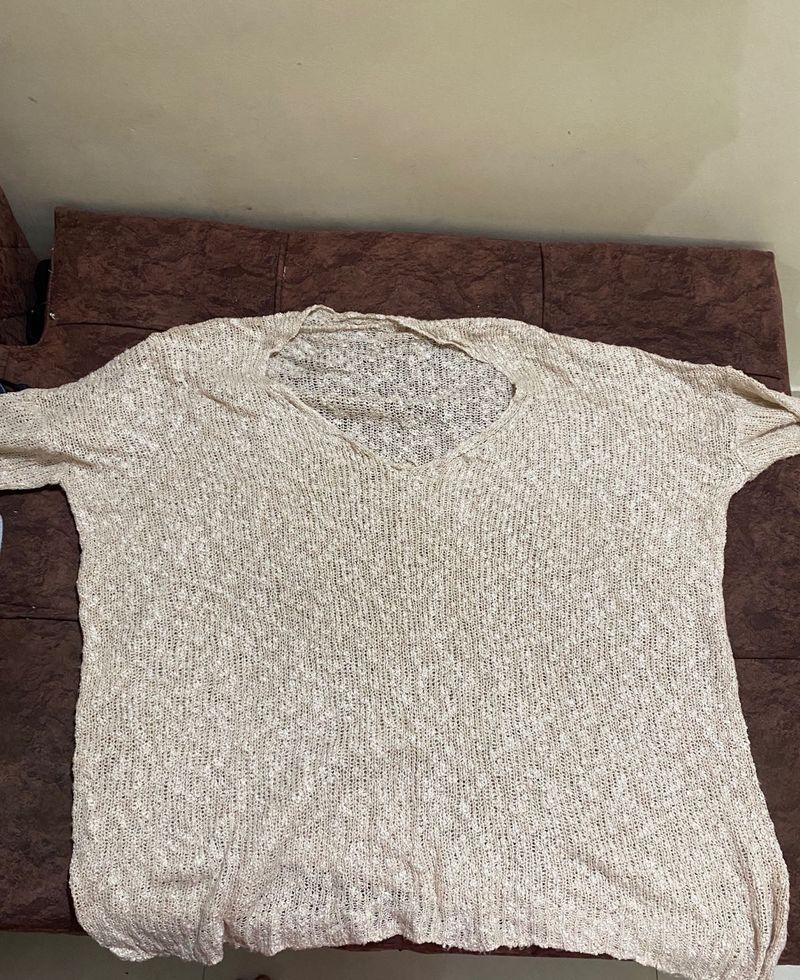 Loose Knit V-Neck Sweater