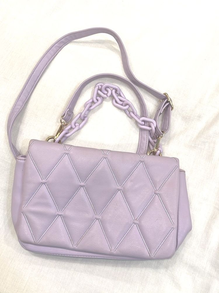 Lavender Textured Sling Bag