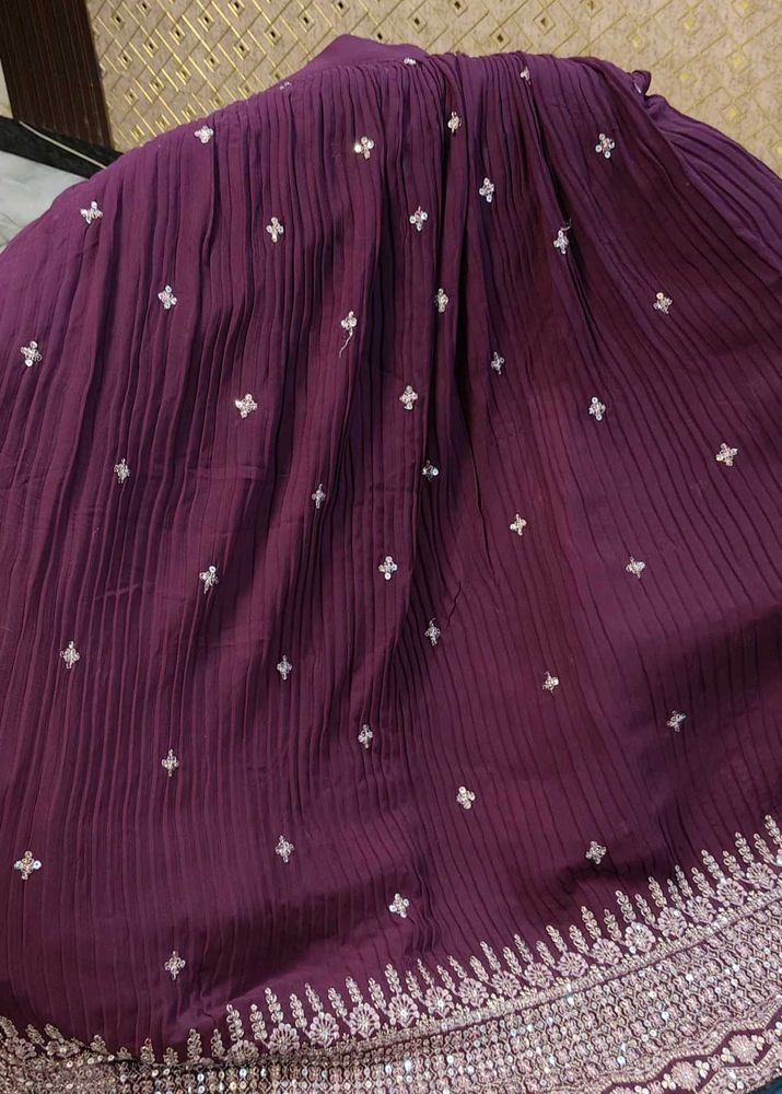 Elegant Purple Embroidered Lehenga Choli