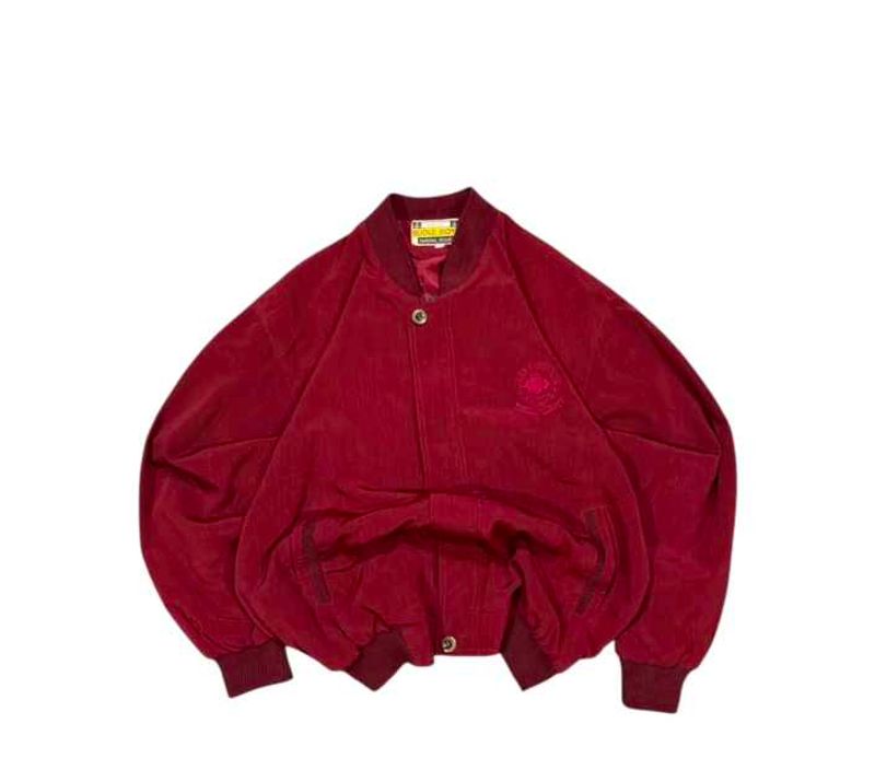 Burgundy Velvet Bomber Jacket