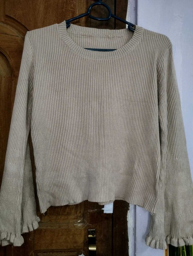 SALE ❗❗❗Ribbed Knit Bell Sleeve Top