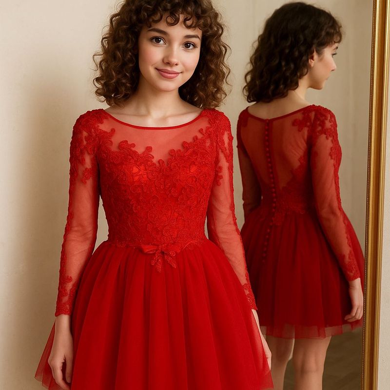 Red Lace Mini Dress