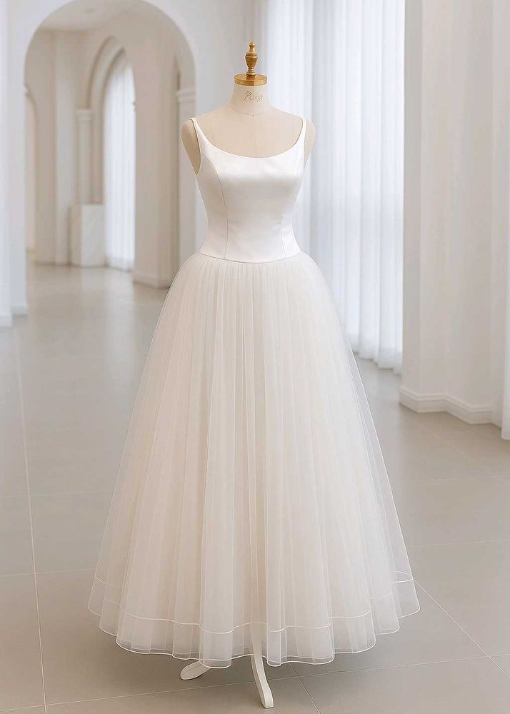 Elegant White Tulle Dress
