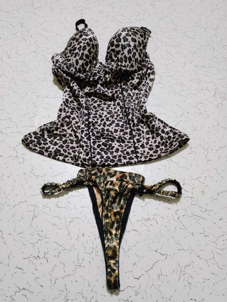 Leopard Print Lingerie Set