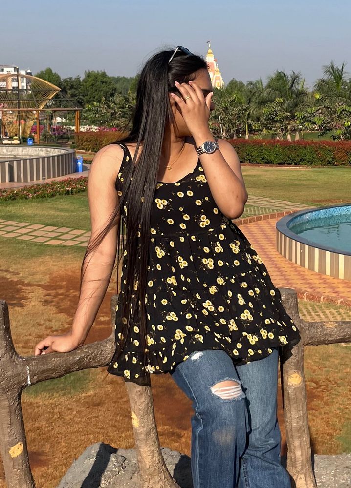 Sunflower Print Top