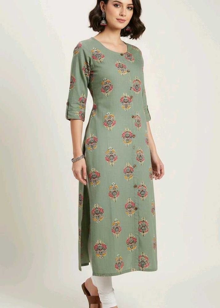 Elegant Green Printed Kurta
