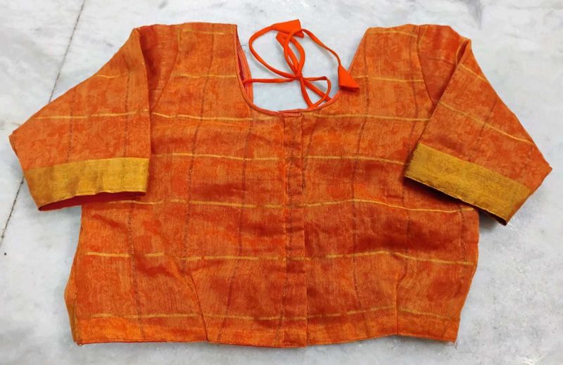 Orange Colour Formal Blouse