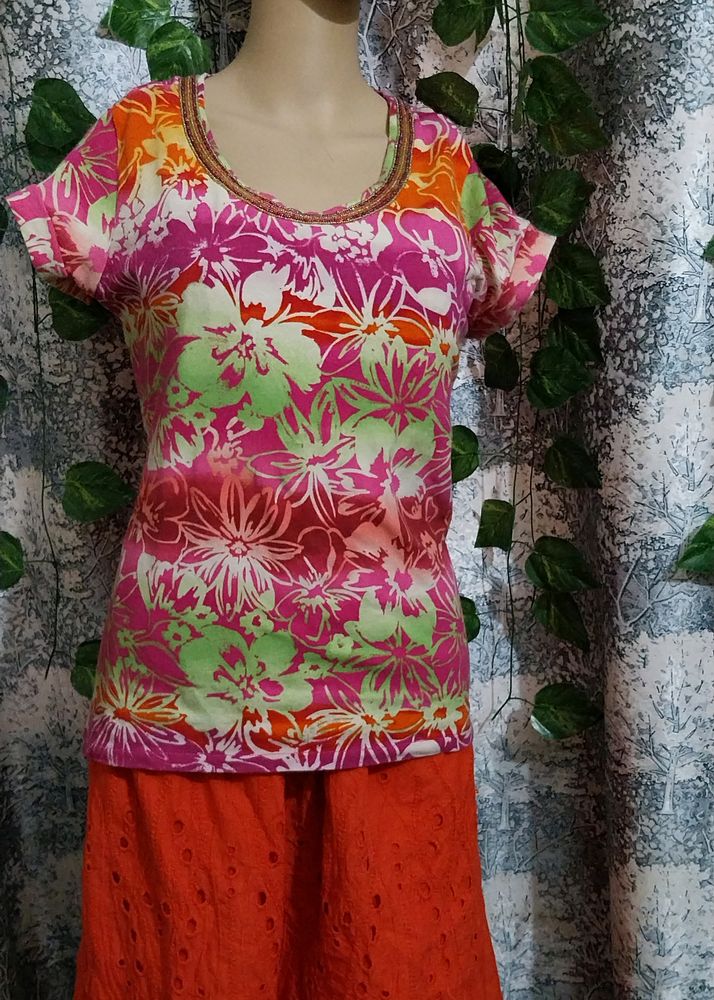 Caribbean Joe Petite Batik T-SHIRT