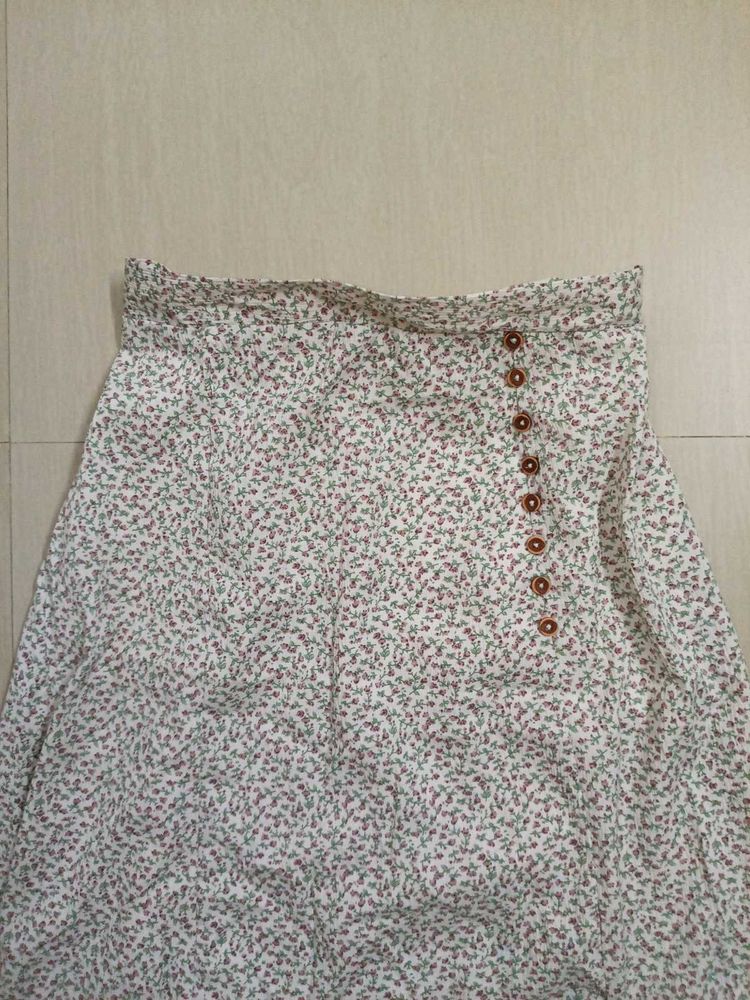 Floral Print Midi Skirt