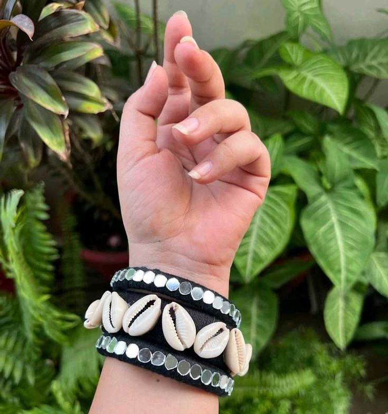 Cowrie Shell &amp; Mirror Bangles