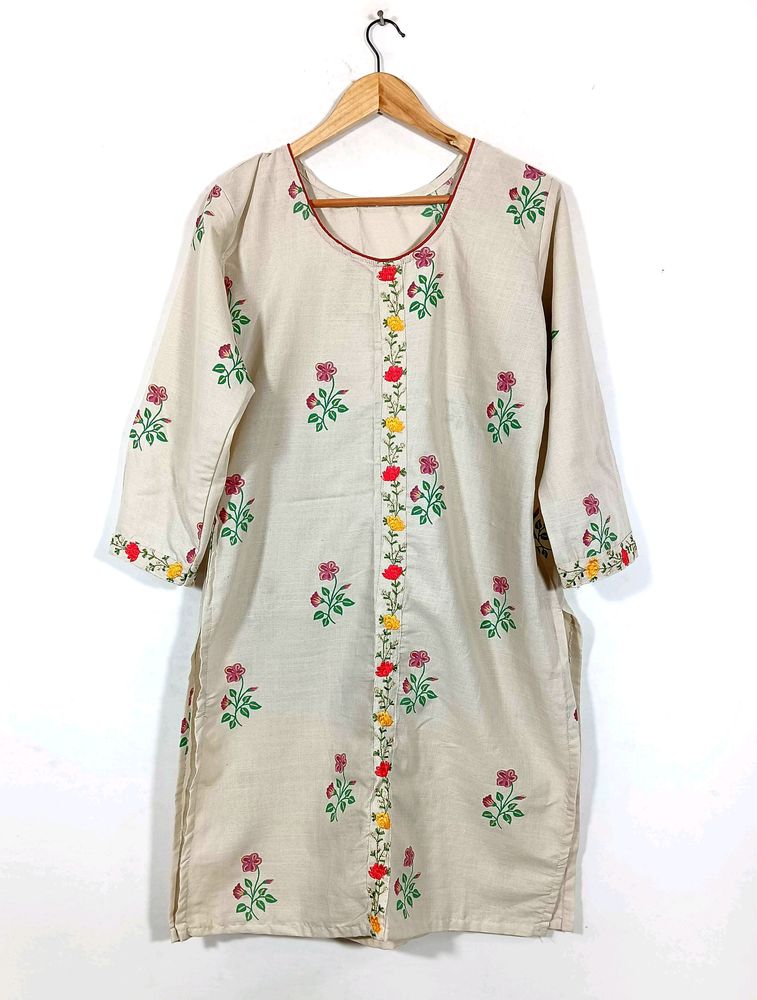 Floral Beige Kurta (Women)