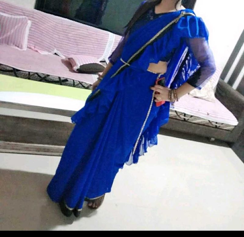 Royal Blue Designer Saree